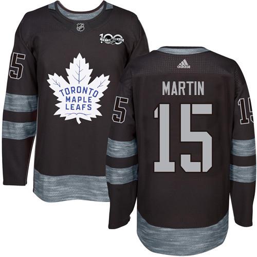 Adidas Maple Leafs #15 Matt Martin Black 1917-100th Anniversary Stitched NHL Jersey